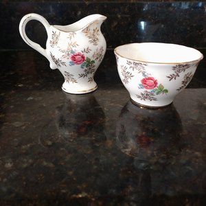 CREAM & SUGAR ROYAL STEWART SPENCER STEVENSON BONE CHINA ENGLAND TEA LUNCH